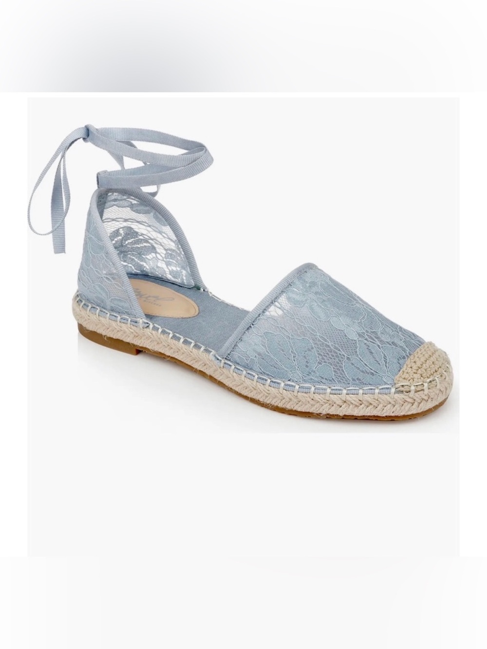 🚨Jewel Badgley Mischka Devisha Powered Blue Lace Espadrilles | Sz. 6.5 (NWB)